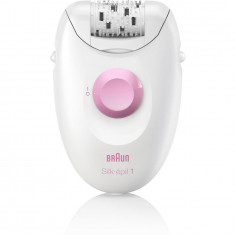 Epilator Braun Silk-épil 1 1-170, 20 pensete, 1 viteza, Alb/Roz