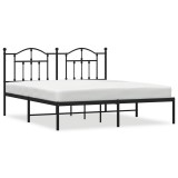 Cumpara ieftin Cadru de pat metalic cu tablie, negru, 180x200 cm