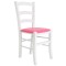 Scaun Paesana - cadru alb - imitatie piele roz - 21896