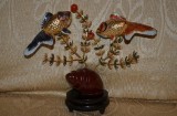 MINIATURA ARGINT 925 cu EMAIL - Pereche Carassius Auratus -China -Vintage -180g., Ornamentale