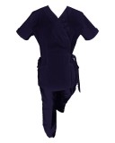 Costum Medical Pe Stil cu Elastan, Tip Kimono Bluemarin, Model Daria - XS, XL, Bleumarin