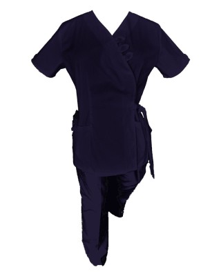 Costum Medical Pe Stil cu Elastan, Tip Kimono Bluemarin, Model Daria - L, L foto