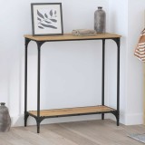 vidaXL Masă de consolă cu raft stejar artizanal 75 x 30.5 x 75 cm