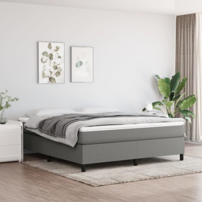 vidaXL Cadru de pat box spring, gri &amp;icirc;nchis, 160x200 cm, textil foto