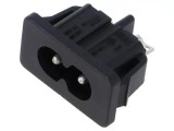 Conector alimentare AC tata 2 pini pe panou IEC 60320 2.5A 250V SCHURTER 4300.0102