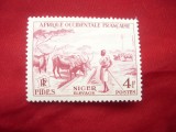 Timbru Africa Occ.Fr.-Niger 1956 FIDES ,val. 4fr