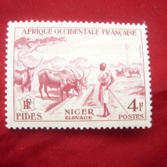 Timbru Africa Occ.Fr.-Niger 1956 FIDES ,val. 4fr