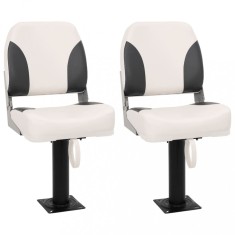 vidaXL Set scaune pliabile pentru barcă, 4 piese, spătar mic