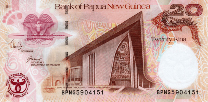 Papua Noua Guinee 20 Kina 2008 - P36 UNC, clasor A1