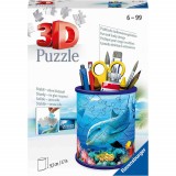 Puzzle 3D Delfin Suport Pixuri, 54 Piese, Ravensburger