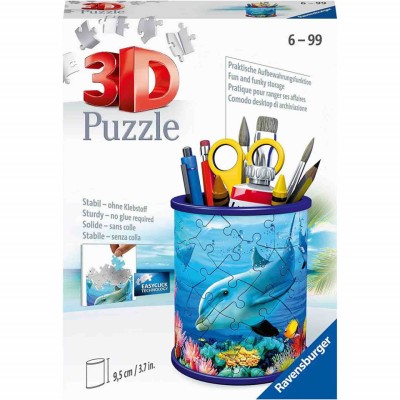 Puzzle 3D Delfin Suport Pixuri, 54 Piese foto