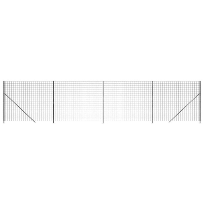 Gard plasa de sarma cu bordura, antracit, 1,4x10 m