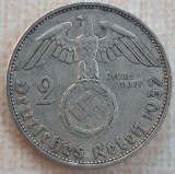 (A604) MONEDA DIN ARGINT GERMANIA - 2 REICHSMARK MARK 1937, LIT. A, NAZISTA