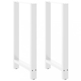 Cumpara ieftin Picioare de masă de bar, albe, 2 buc., 60x(100-101) cm, oțel