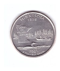 Moneda SUA 25 centi/quarter dollar 2005 P, Minnesota 1858, stare foarte buna