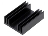 Radiator extrudat cu aripioare neagră 37,5mm x 29mm