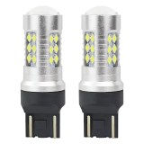 Bec Led 24SMD 3030 12/24V Pozitie frana 7443 W21/5W T20 Canbus 2buc - Alb Garage AutoRide, Amio