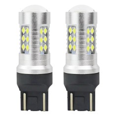 Bec Led 24SMD 3030 12/24V Pozitie frana 7443 W21/5W T20 Canbus 2buc - Alb Garage AutoRide foto