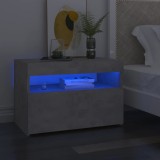 Cumpara ieftin Noptieră cu lumini LED, gri beton, 60x35x40 cm