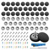 Set Reparatie Plafon Auto 122 Piese: 30 Butoni Tapiterie, Capse, Holsuruburi, Surubelnita + Metru Croitorie - Negru