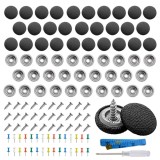 Cumpara ieftin Set Reparatie Plafon Auto cu 30 Butoni pentru Tapiserie - Negru
