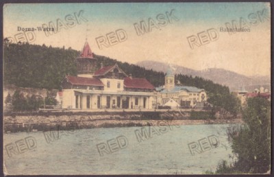 5414 - VATRA DORNEI, Bucovina, Railway Station - old postcard, CENSOR used 1917 foto