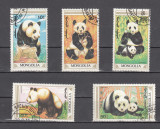M2 TS4 10 - Timbre foarte vechi - Mongolia - ursi panda, Fauna, Stampilat