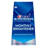 Set de benzi pentru albirea dinților Crest 3D Whitestrips Monthly Brightener Maintenance Kit, 10 tratamente, 20 de benzi