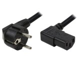 Cablu CEE 7/7 unghi LOGILINK, IEC C13 mamă 90&deg;, 2m, 10A