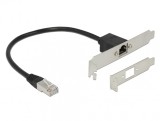 Cablu prelungitor de retea RJ45 Cat.5e 30cm cu bracket Standard/Low Profile, Delock 85803