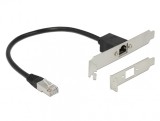 Cablu prelungitor de retea RJ45 Cat.5e 30cm cu bracket Standard/Low Profile, Delock 85803