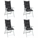 VidaXL Perne scaun cu spătar &icirc;nalt, 4 buc. antracit 120x50x7 cm textil