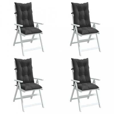 vidaXL Perne scaun cu spătar &amp;icirc;nalt, 4 buc. antracit 120x50x7 cm textil foto