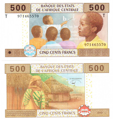 Statele Africii Centrale 500 Franci (Congo) 2002 P-106T UNC foto