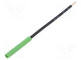 Conector banană 4mm soclu 32A 1kVDC verde nichelat 130mm SCH&Uuml;TZINGER