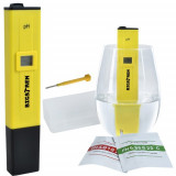 Tester pH Digital pentru Apă, 0.0-14.0 pH, Rezoluție 0.1 pH, &plusmn;0.1 pH, Calibrare Manuală, Include Baterii și Carcasă, Bigstren