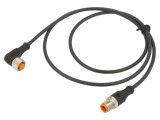 Cablu M12 pentru senzori, 1m, IP67, 3 pini, 30VDC, 4A