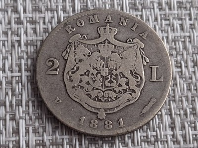 2 lei 1881, argint foto