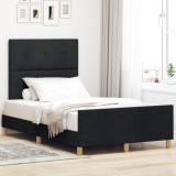 VidaXL Cadru de pat, negru, 120x200 cm, textil