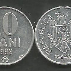 MOLDOVA 10 BANI 1998 [1] XF ++ / a UNC , livrare in cartonas
