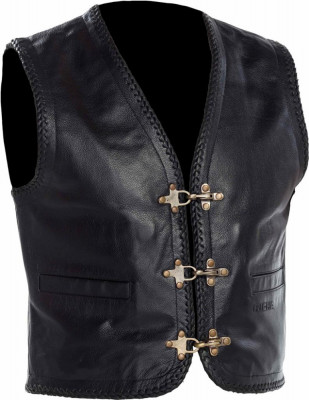 Vesta Moto Piele Richa Gilet Sadic without Laces, Negru, Extra-Large foto