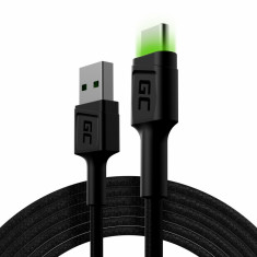 Cablu GC Ray USB - USB-C 200cmcu iluminare LED verde, incarcare rapida Ultra... foto