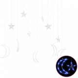 Lumini lună și stele, 138 LED-uri, albastru, cu telecomandă