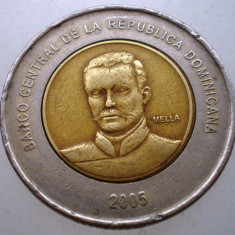 7.653 REPUBLICA DOMINICANA GENERAL MELLA 10 PESOS 2005 BIMETAL