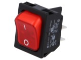 Comutator Rocker DPST 2 poziții ON-OFF 10A 250V cu lampă neon roșie SCI