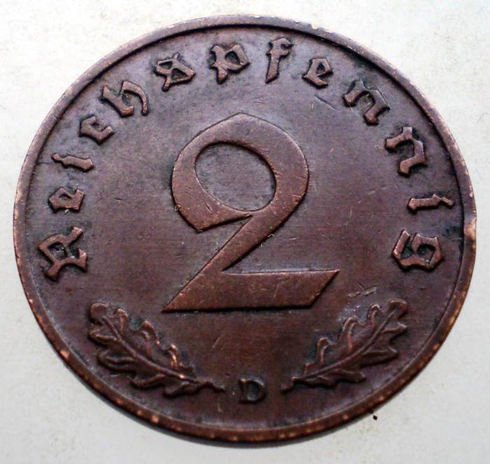 2.869 GERMANIA 2 REICHSPFENNIG 1938 D