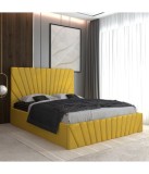 Pat Tapitat Toma Galben + Saltea Lux Ortopedica 140x200cm