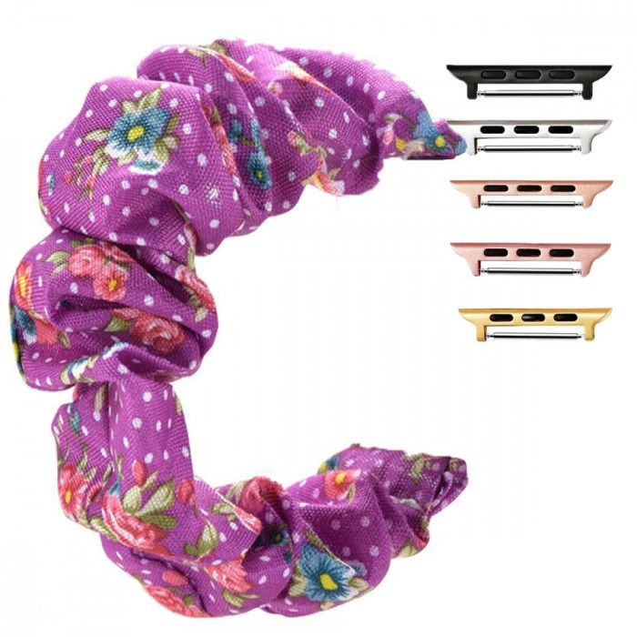 Curea textila elastica, compatibila Apple Watch 9|8|7|6|5|4|3|2|1 Series, 41mm|40mm|38mm, Scrunchies 13
