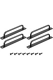 4 bucăți m&acirc;nere pentru uși tip grajd, cu distanță &icirc;ntre găuri de 192 mm / 8", din aliaj de aluminiu, cu Ba