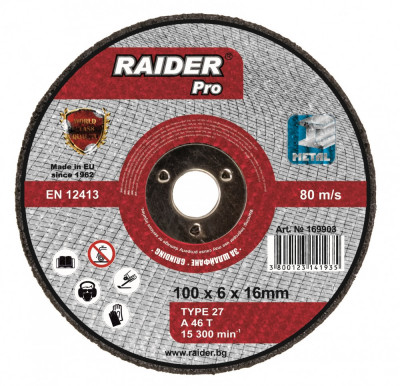 Disc pentru metal &amp;oslash;100x6x16mm, Raider 169903 foto